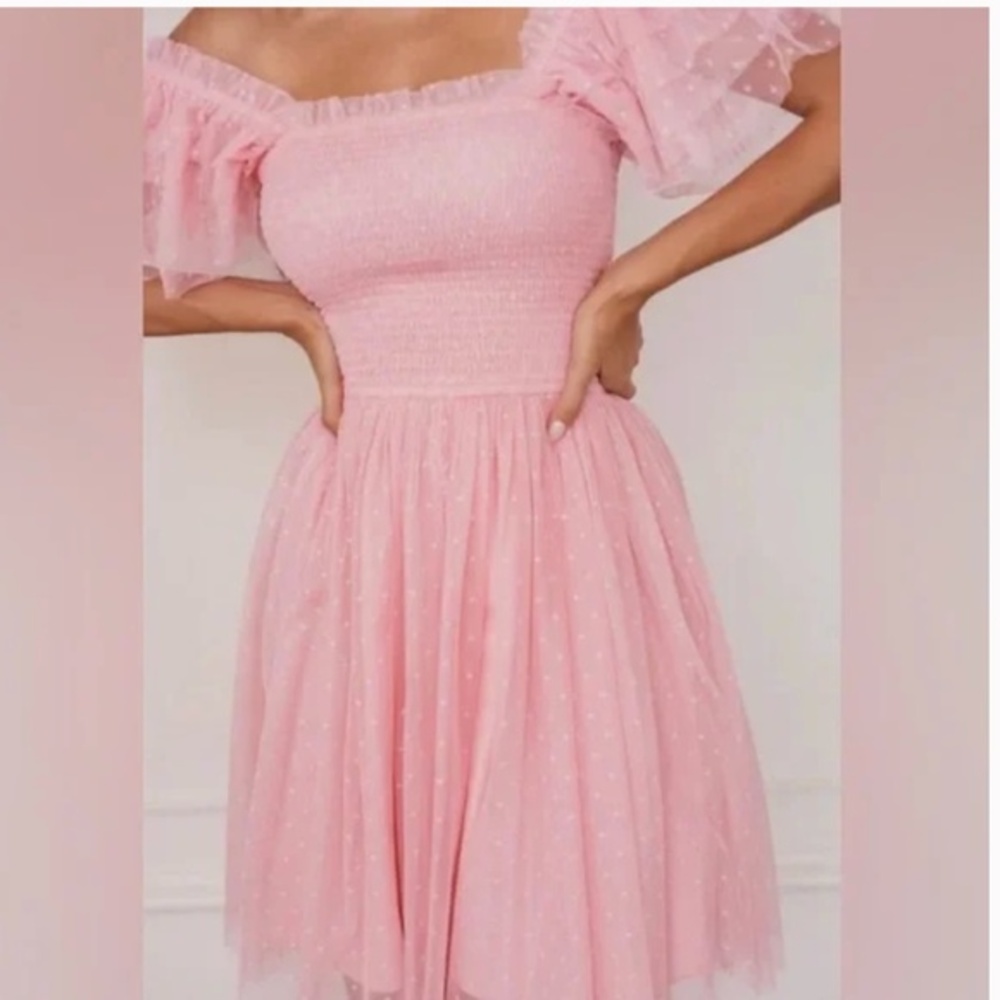 Jessakae Pink Smocked Elastic Tulle Party Dress Nwt 4X
